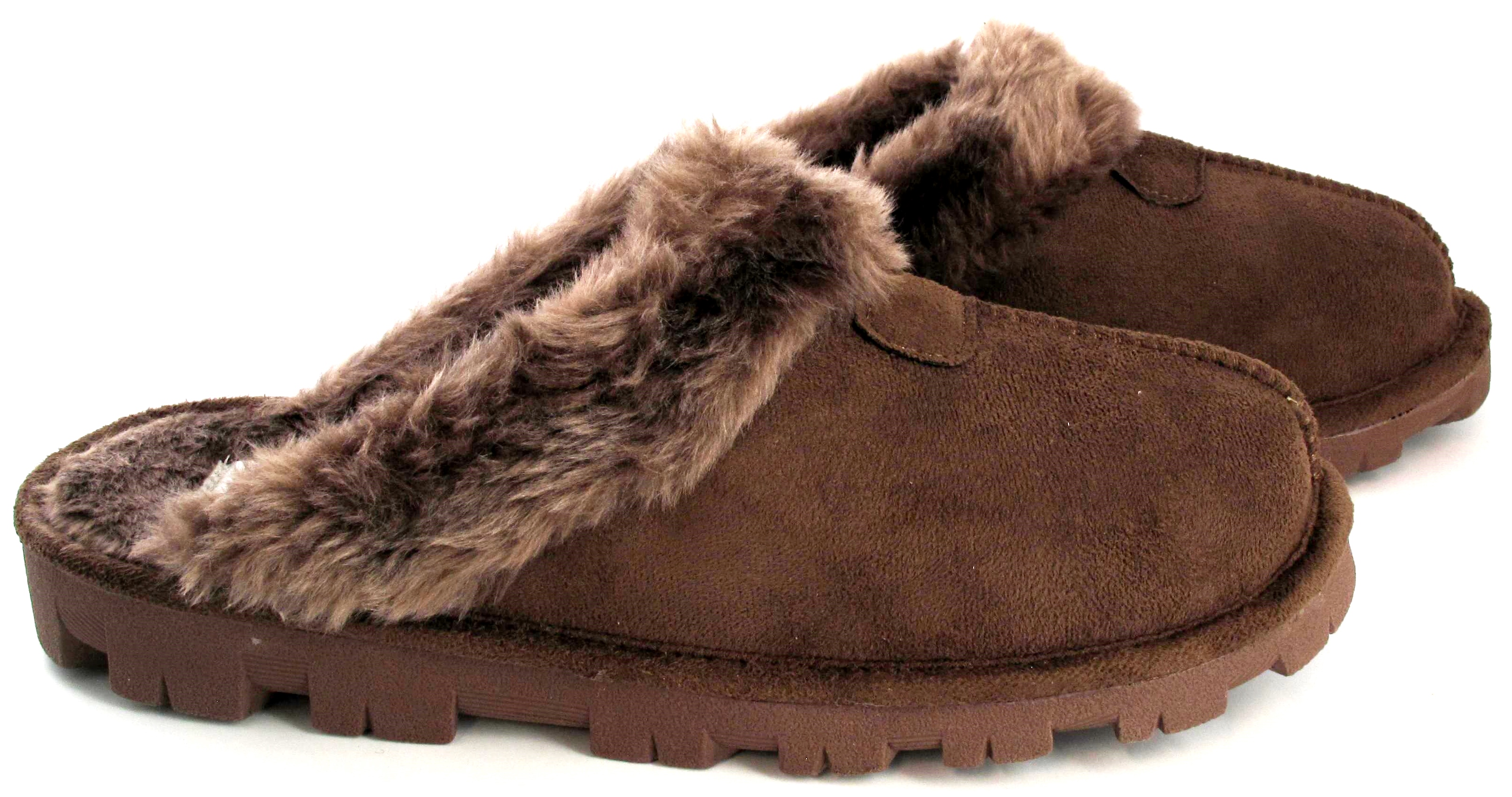 Ladies Womens Slip On Warm Fur Lined Winter Comfortable Rubber Sole